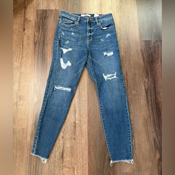 eunina Denim - Eunina Dark Blue Distressed Skinny Jeans